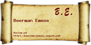 Beerman Emese névjegykártya